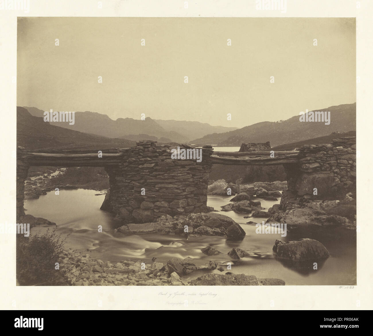 Pont-y-Garth, near Capel Curig; Roger Fenton, English, 1819 - 1869, 1857; Albumen silver print Stock Photo