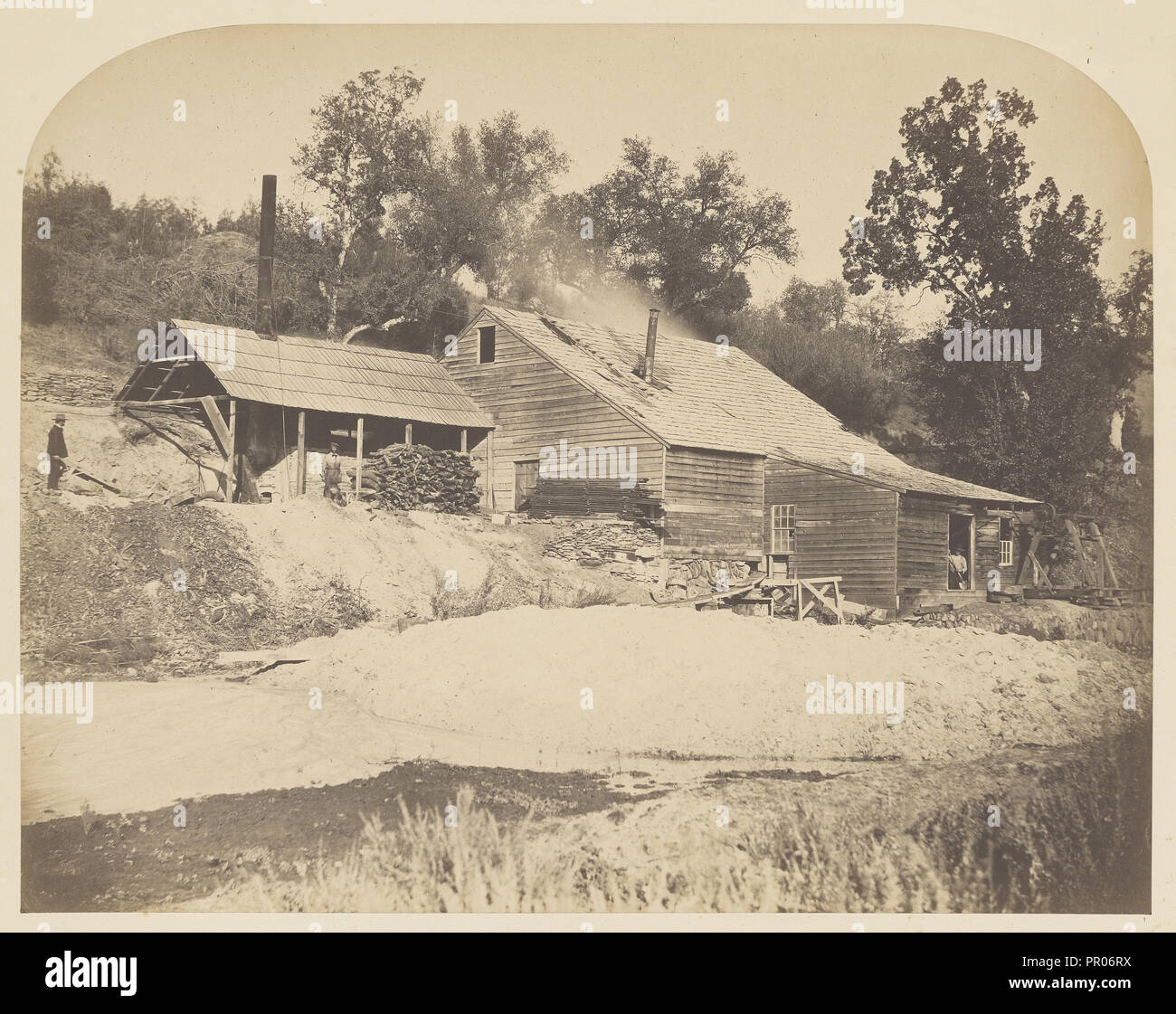 Agua Fria Mill; Carleton Watkins, American, 1829 - 1916, 1860; Salted paper print; 33.7 x 42.7 cm 13 1,4 x 16 13,16 in Stock Photo