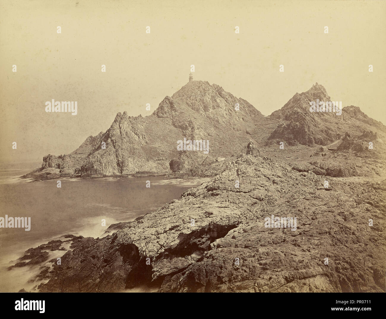 Lighthouse, Farallon Islands , At the Farallones; Carleton Watkins, American, 1829 - 1916, San Francisco, California, USA Stock Photo