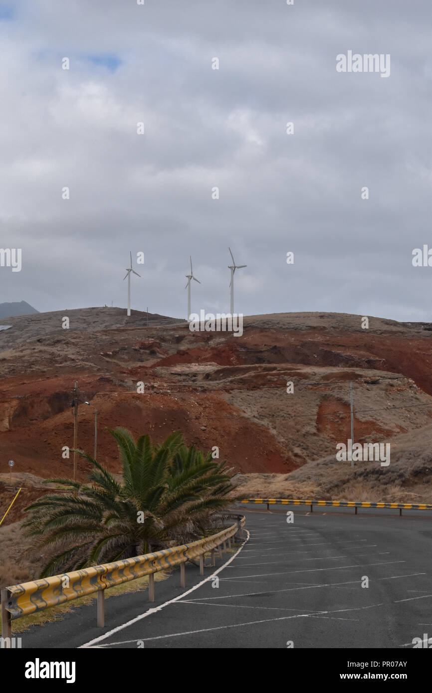 Renewable energy on red dessert Stock Photo