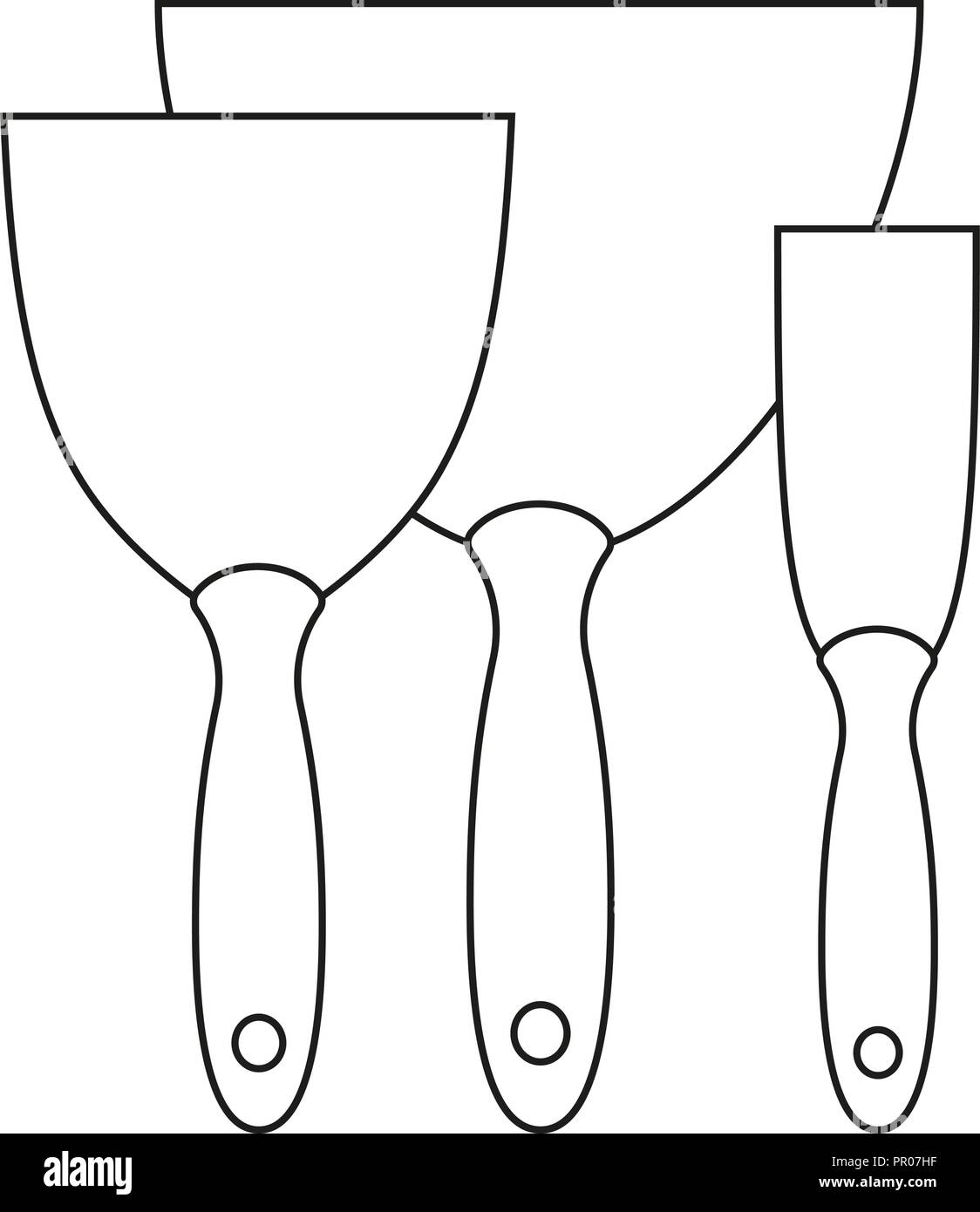 Line art black and white metal spatula set Stock Vector Image & Art Alamy