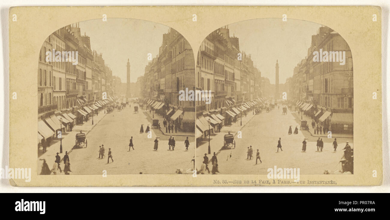 Rue de la Paix, a Paris. - Vue Instantanee; French; 1860s; Albumen silver print Stock Photo