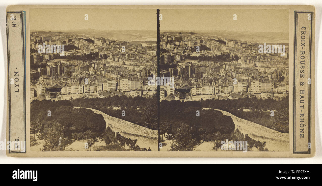 Lyon. Croix-Rousse & Haut-Rhone; French; about 1860; Albumen silver print Stock Photo
