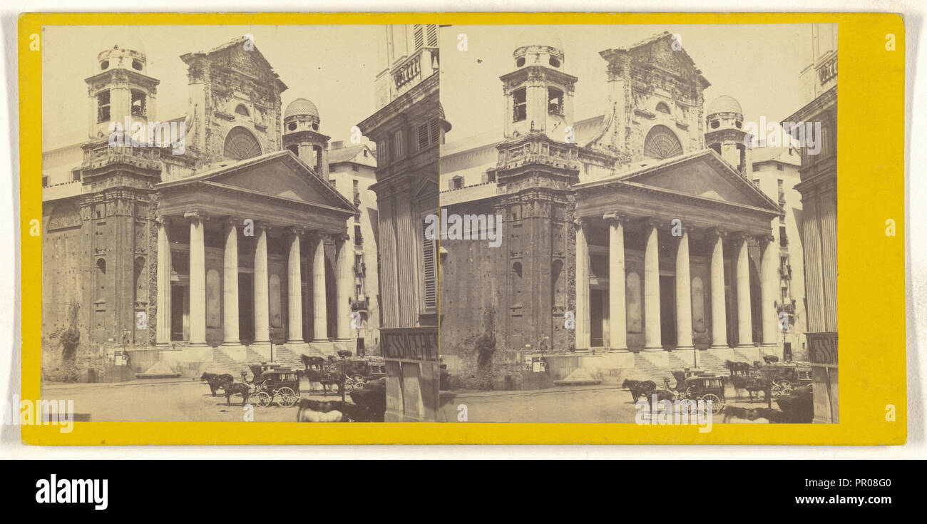 Genova. Chiesa Della Nunziata; Italian; about 1865; Albumen silver print Stock Photo