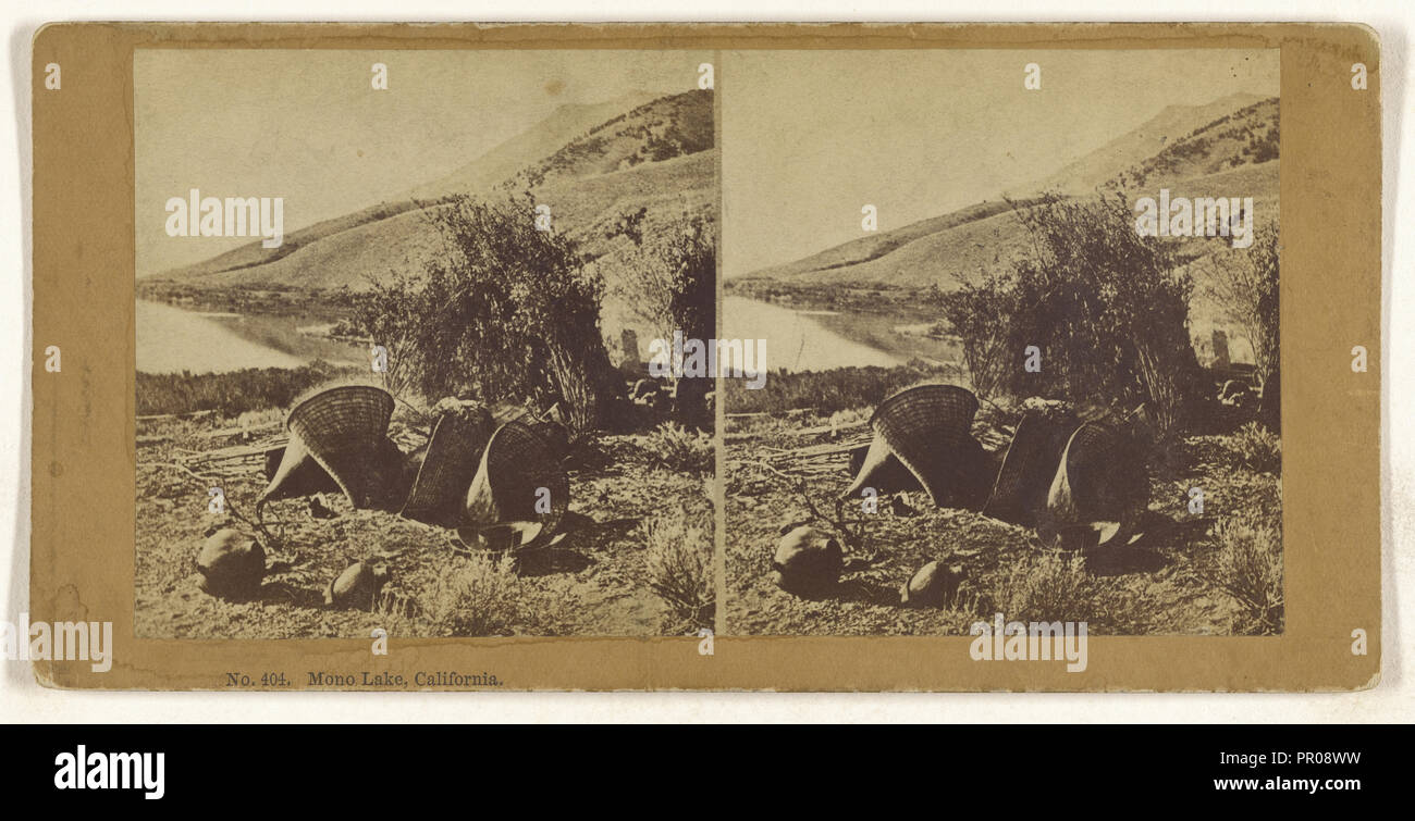 Mono Lake, California; Benjamin West Kilburn, American, 1827 - 1909, about 1870; Albumen silver print Stock Photo