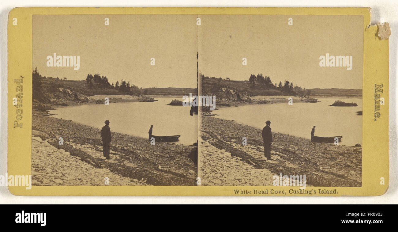 White Head Cove, Cushing's Island, Portland, Maine; American; about 1875; Albumen silver print Stock Photo