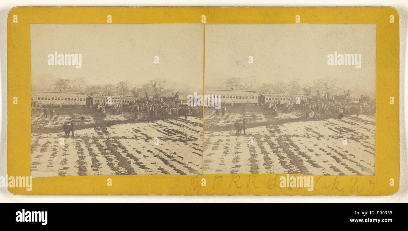 U.P.R.R. Salt Lake, Ut.,1868 Excursion party?; American; about 1868; Albumen silver print Stock Photo