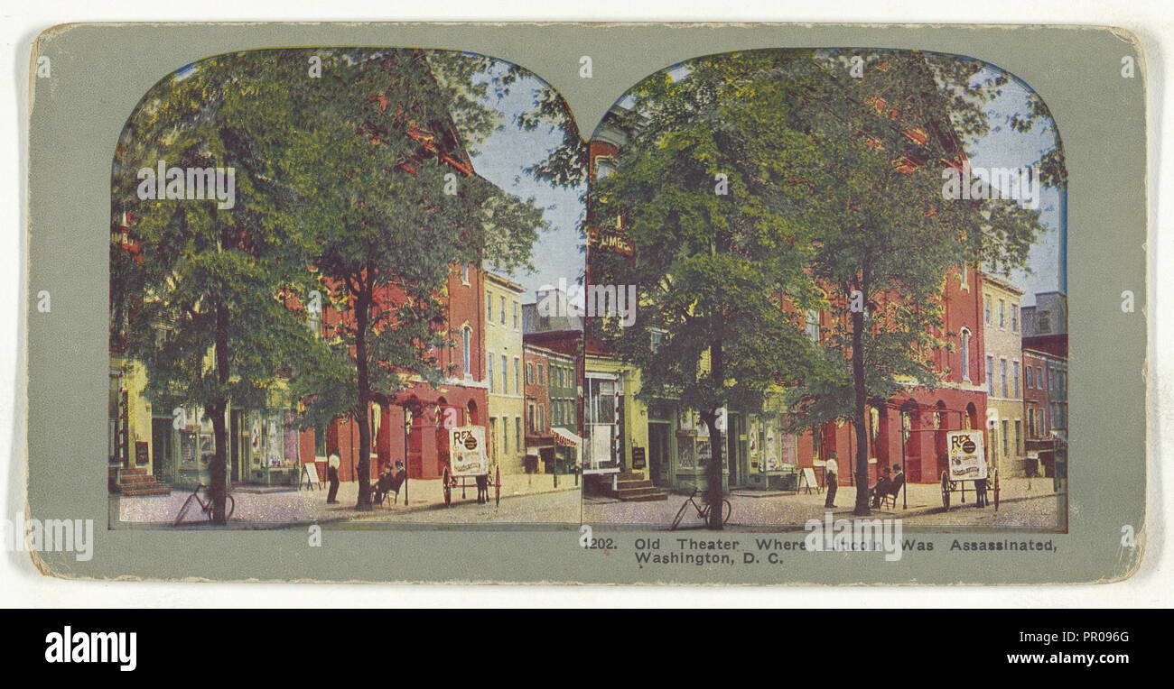 Old Theater Where Lincoln Was Assassinated, Washington, D.C; American; about 1905; Color Photomechanical Stock Photo