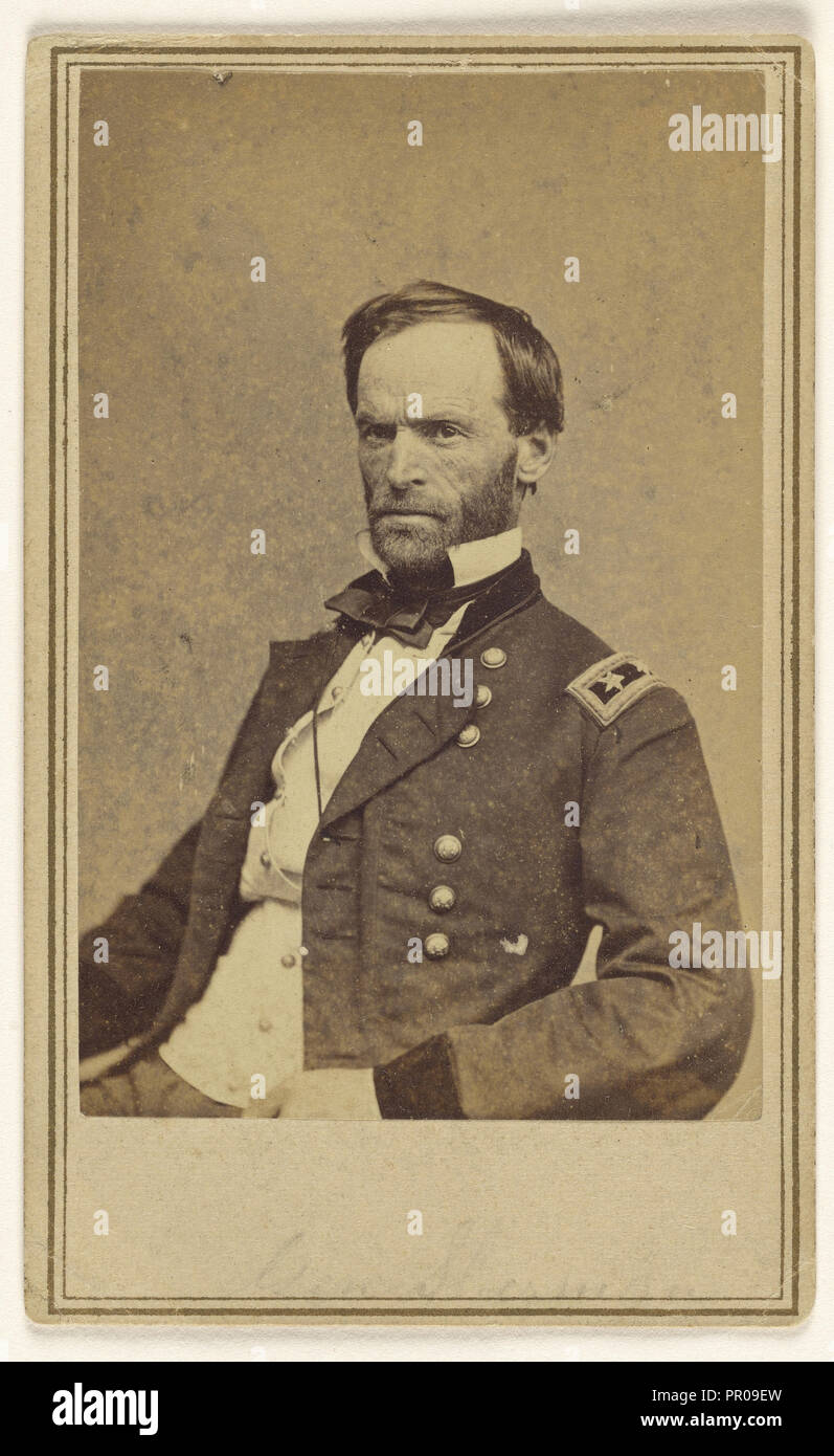 General William Tecumseh Sherman; Edward and Henry T. Anthony & Co., American, 1862 - 1902, about 1864; Albumen silver print Stock Photo