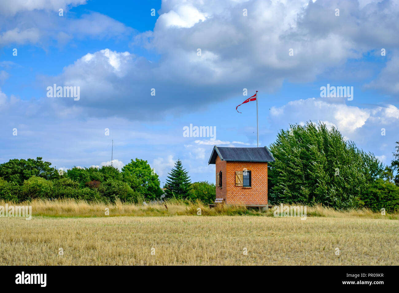 Old historic pilot house on Nyord Island north of Moen, Denmark, Scandinavia, Europe. Stock Photo