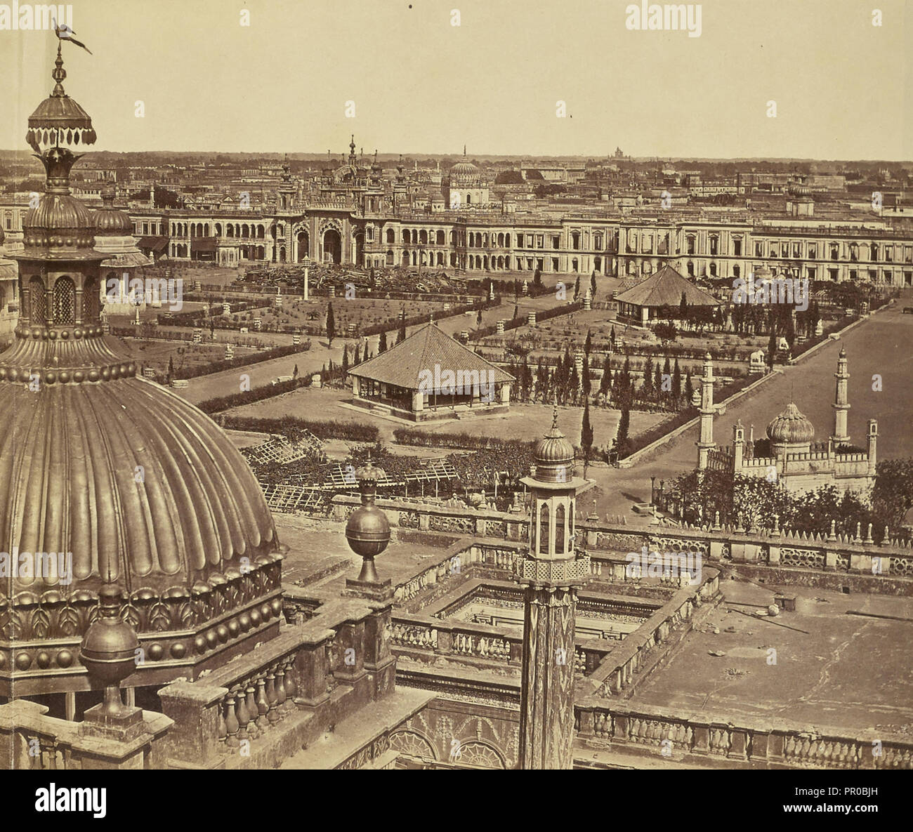 Panorama of Lucknow: View of Devastation Wrought by Lucknow Massacre; Felice Beato, 1832 - 1909, India Stock Photo