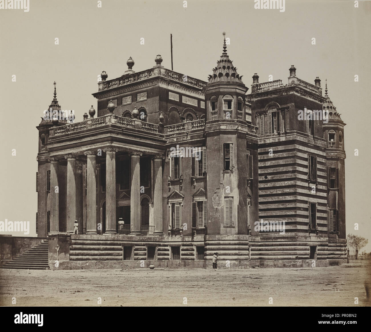 The Dilkoosha Palace; Felice Beato, 1832 - 1909, Henry Hering, 1814 - 1893, India; 1858 - 1862 Stock Photo