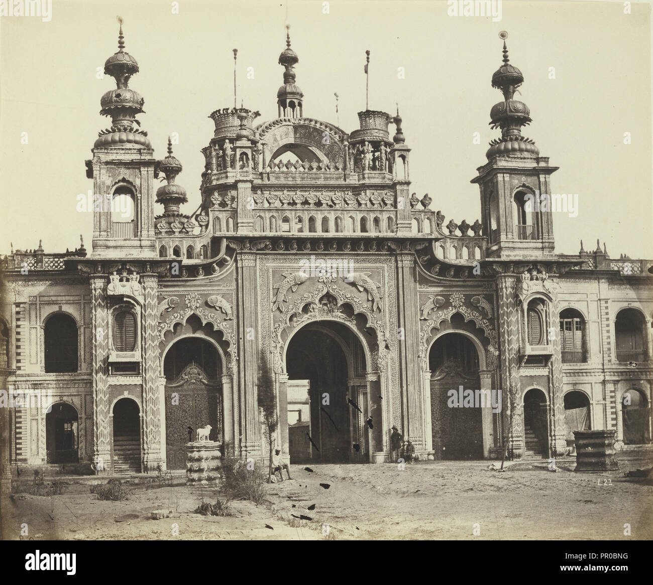 The Great Gateway of the Kaiserbagh; Felice Beato, 1832 - 1909, Henry Hering, 1814 - 1893, India Stock Photo