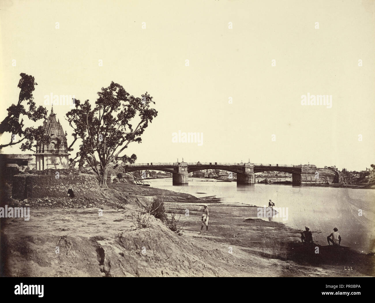 The Iron Bridge; Felice Beato, 1832 - 1909, Henry Hering, 1814 - 1893, India; 1858 - 1862 Stock Photo