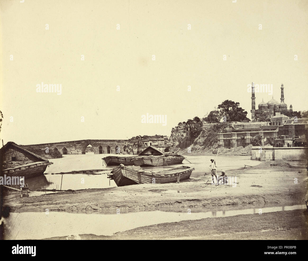 The Stone Bridge, and Our New Fortifications, Lucknow; Felice Beato, 1832 - 1909, Henry Hering, British Stock Photo