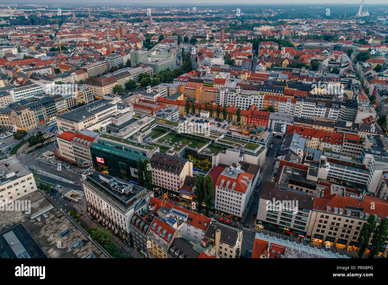 Munich city center Air drone view summer urban photo Stock Photo - Alamy