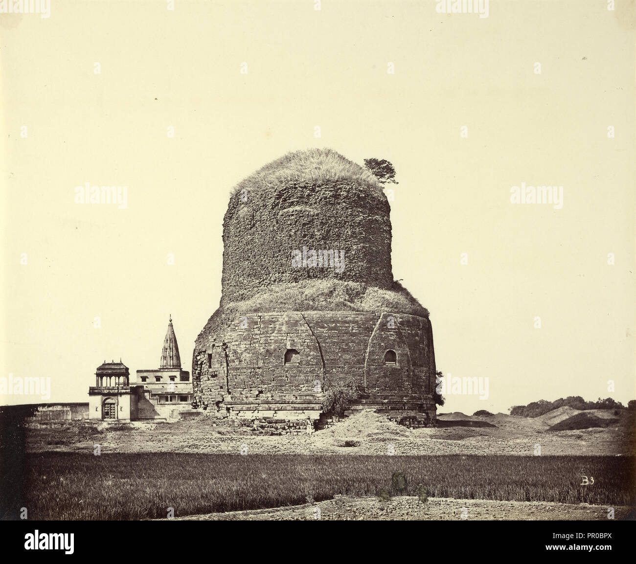 Buddhist Temple; Felice Beato, 1832 - 1909, Henry Hering, 1814 - 1893, India; 1858 - 1862 Stock Photo