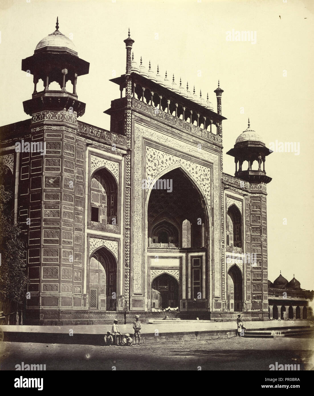 The Gateway of the Taj Mahal; Felice Beato, 1832 - 1909, Henry Hering, 1814 - 1893, India Stock Photo