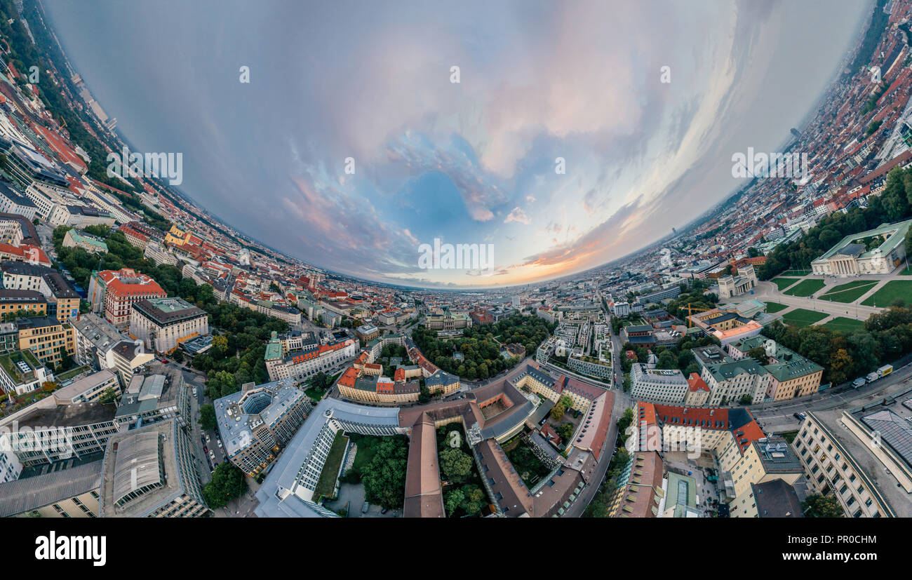 Munich city air drone 360 vr virtual reality panorama Stock Photo - Alamy