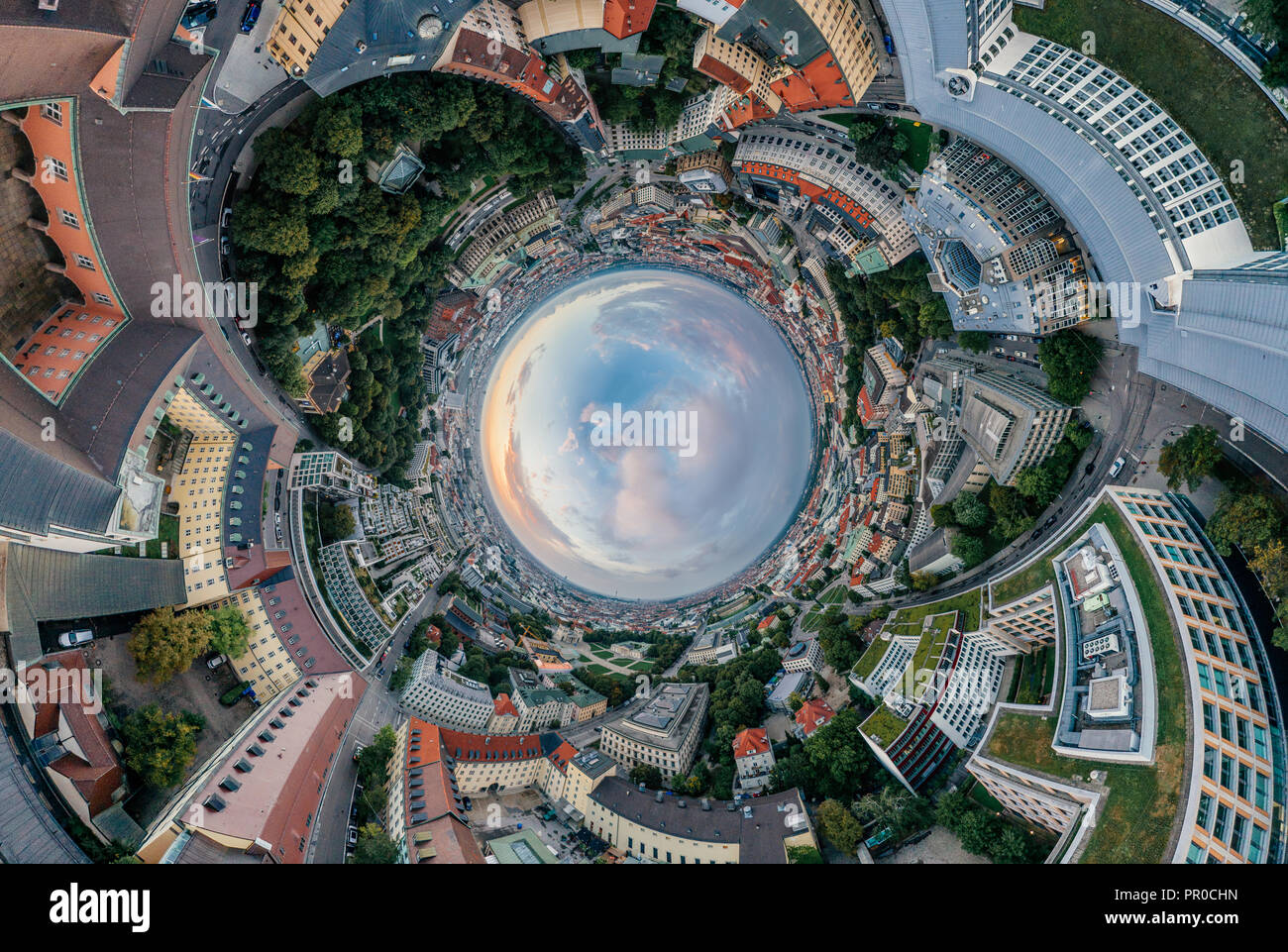 Munich City Air Drone 360 Vr Virtual Reality Panorama Stock Photo Alamy