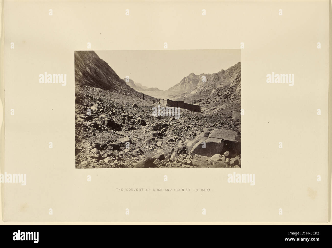 The Convent of Sinai and Plain of Er-Raha; Francis Frith, English, 1822 - 1898, Sinai; 1858; Albumen silver print Stock Photo