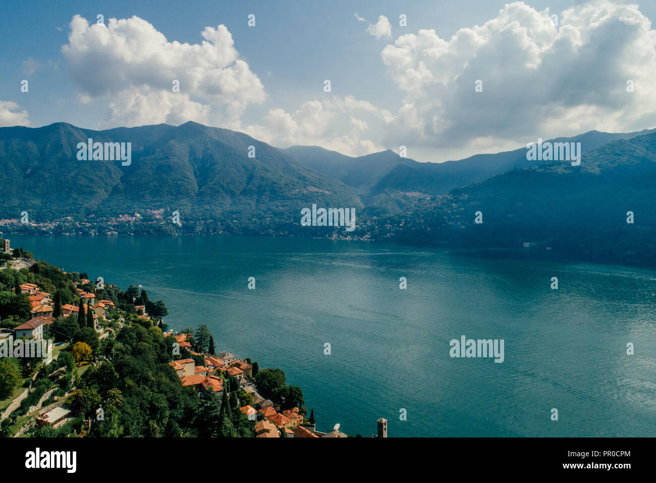 Italy Como Lake drone Air drone summer photo Stock Photo