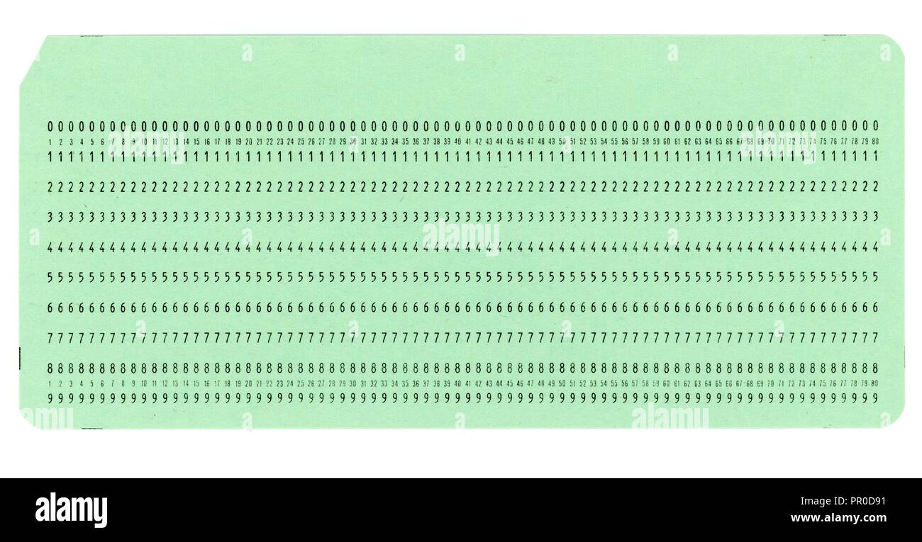 Vintage Punched Card For Computer Data Storage And Programming Stock Photo Alamy