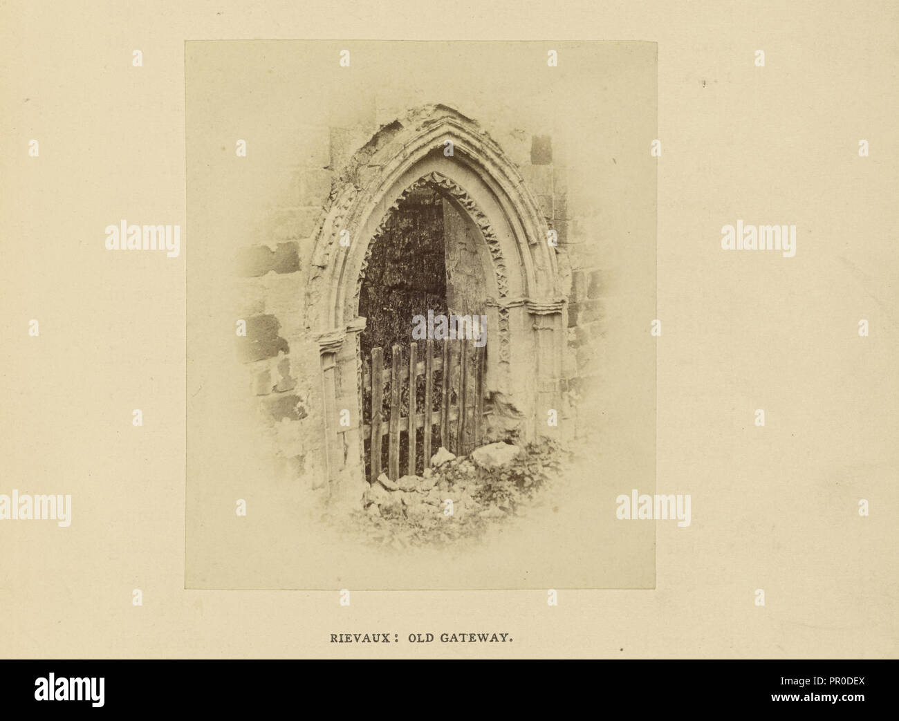Rievaux Abbey; Old Gateway; W.R. Sedgfield, English, 1826 - 1902, Rievaulx, North Yorkshire, England; 1862; Albumen silver Stock Photo