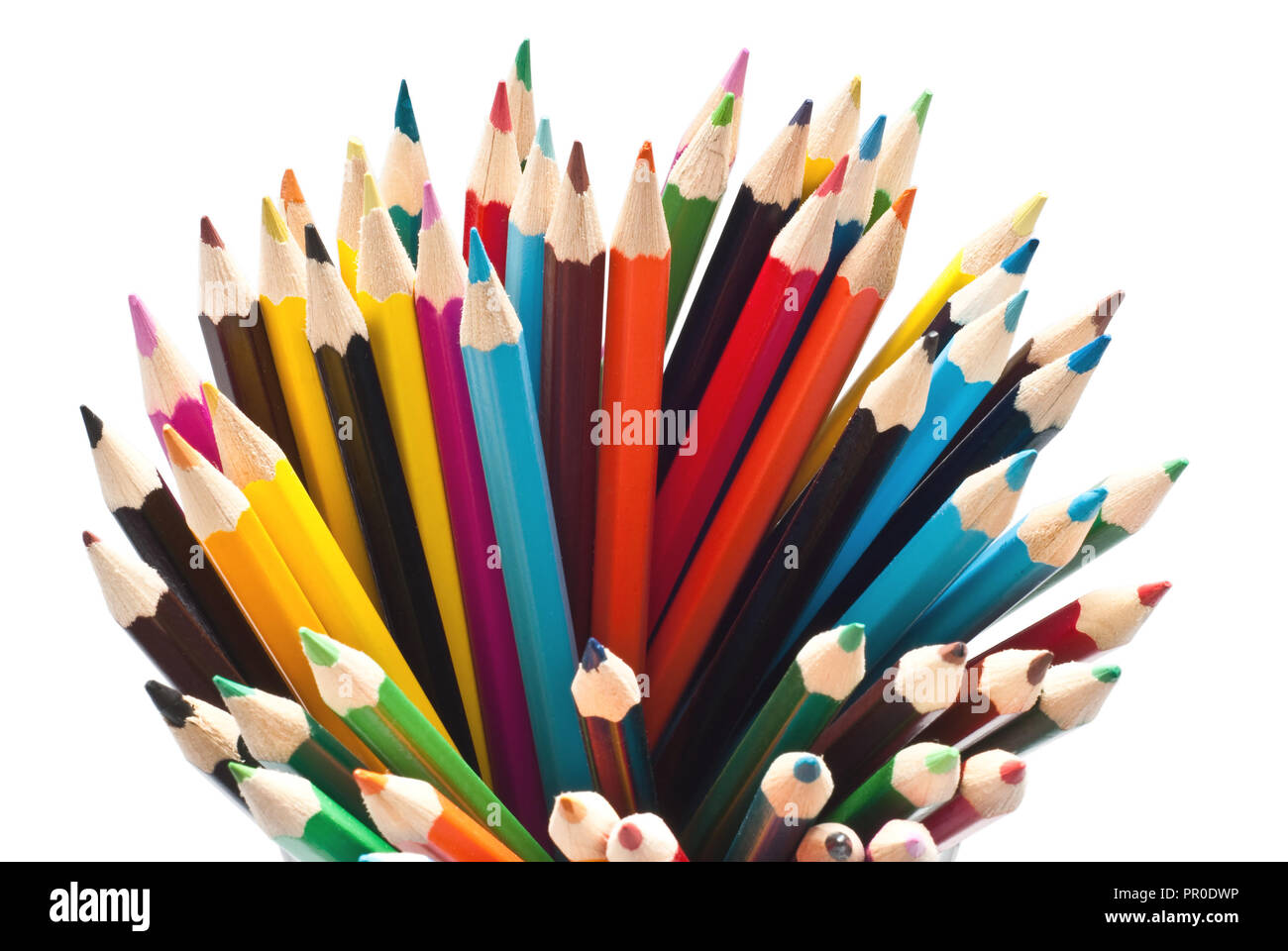 color pencils isolated on white background Stock Photo - Alamy
