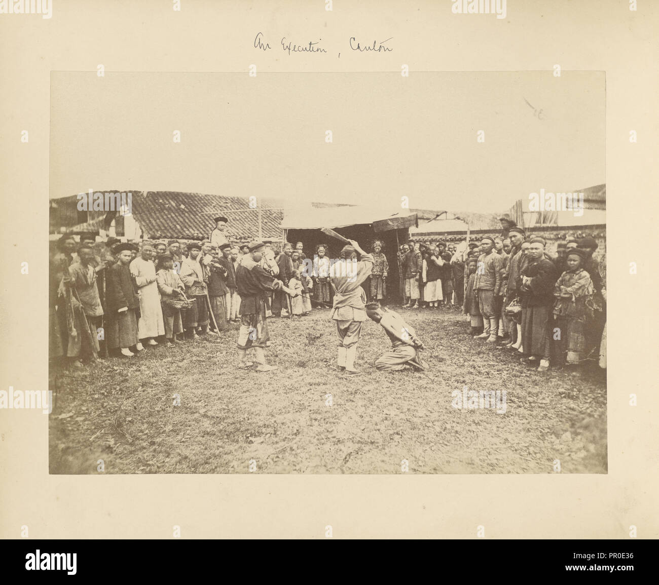 An Execution, Canton; William Saunders, English, 1832 - 1892, Canton, Canton, China; 1860 - 1879; Albumen silver print Stock Photo