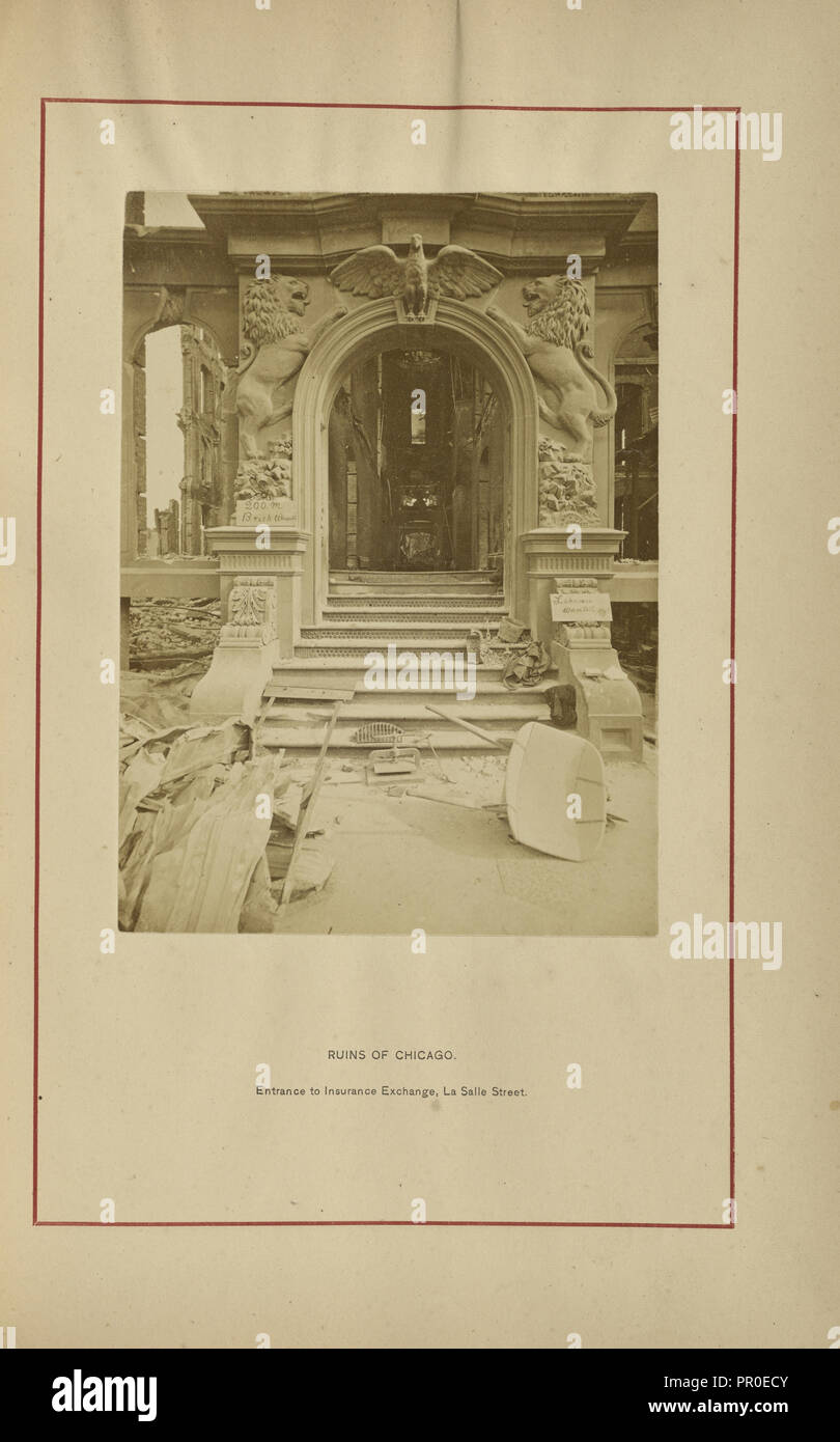 Entrance to Insurance Exchange, La Salle Street; George N. Barnard, American, 1819 - 1902, Chicago, Illinois, United States Stock Photo