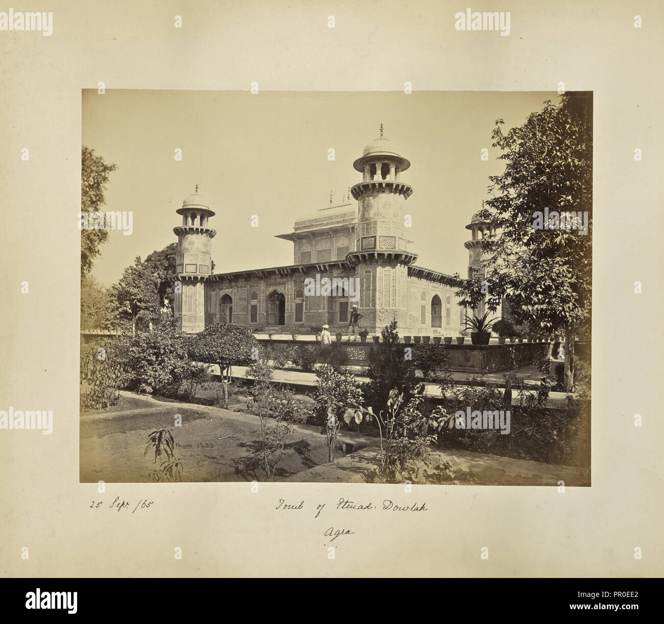 Agra; Mausoleum of Prince Etmad-Dowlah, from the Gate; Samuel Bourne, English, 1834 - 1912, Ä€gra, Uttar Pradesh, India, Asia Stock Photo
