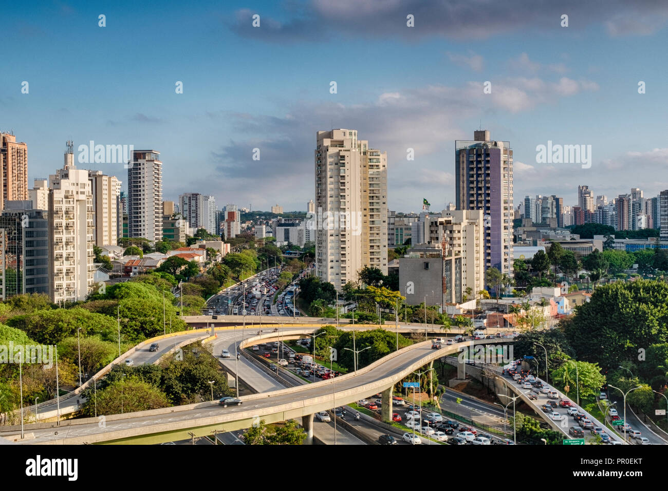Most famous viaduct in the city of Sao Paulo, Brazil. Stock Photo