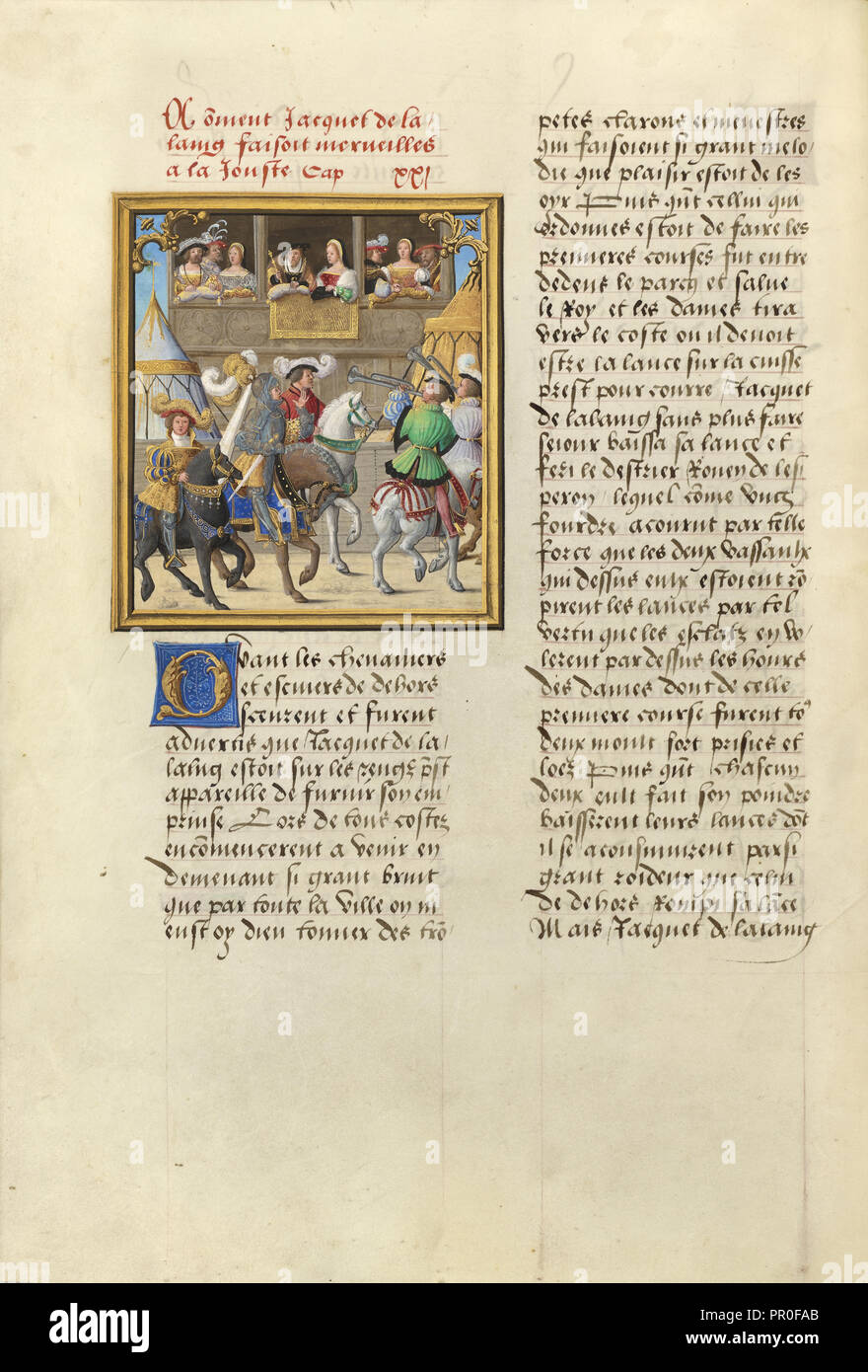 Jacques de Lalaing Arriving at a Joust with the Counts of Maine and Saint Pol; Master of the Getty Lalaing, Flemish, active Stock Photo