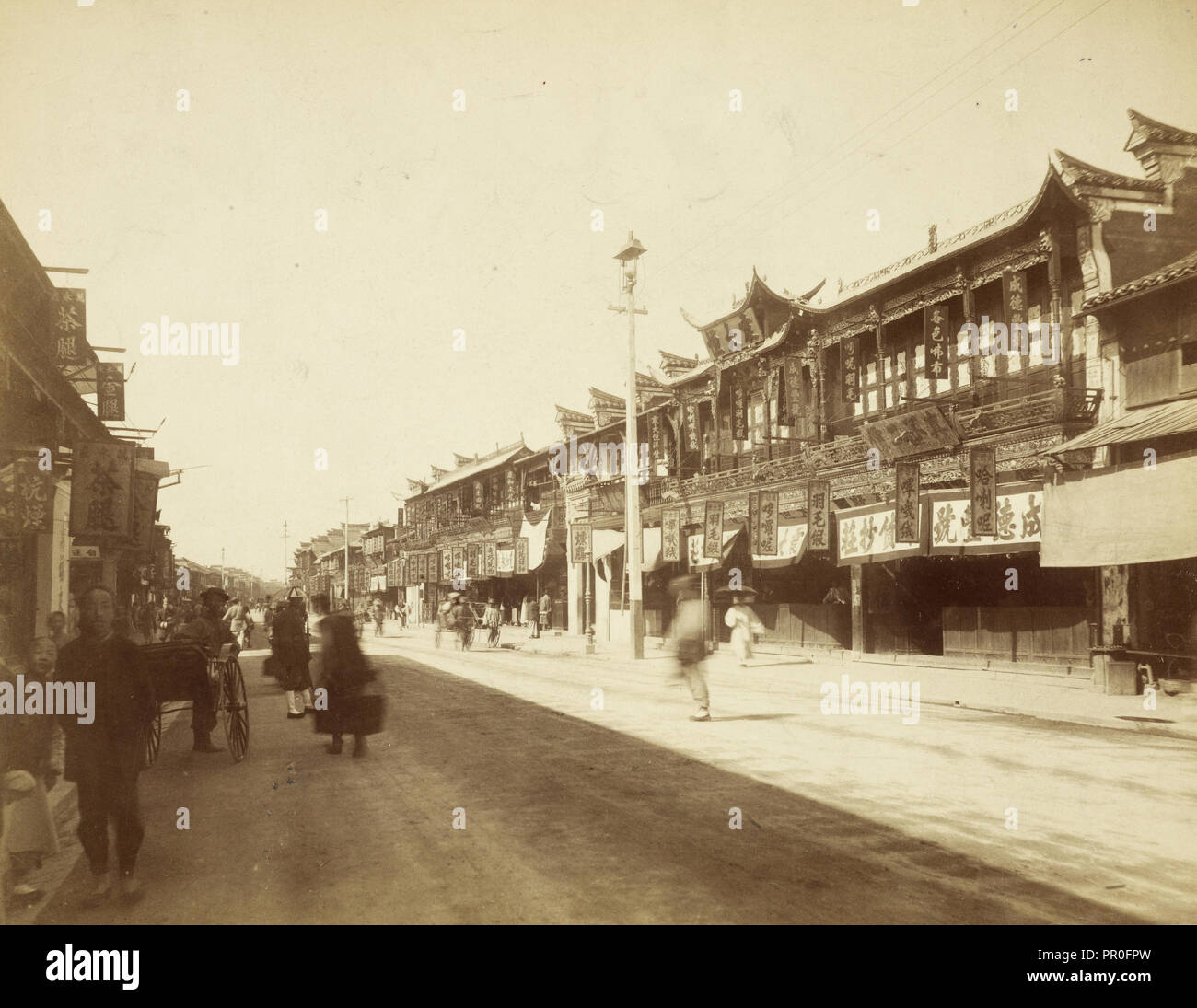 Shanghai, Nanking Road,collection of photographs of China and Southeast Asia, Worswick, Clark, Albumen Stock Photo