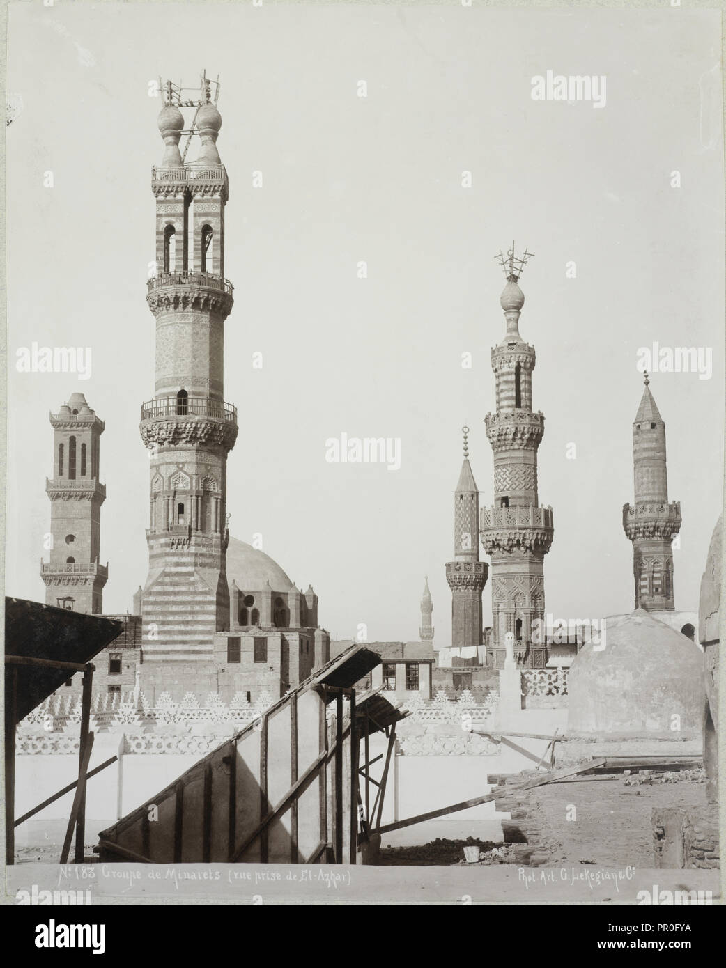 Groupe de minarets, Basse Egypte Janvier 1906, Travel albums from Paul Fleury's trips to the Middle East Stock Photo