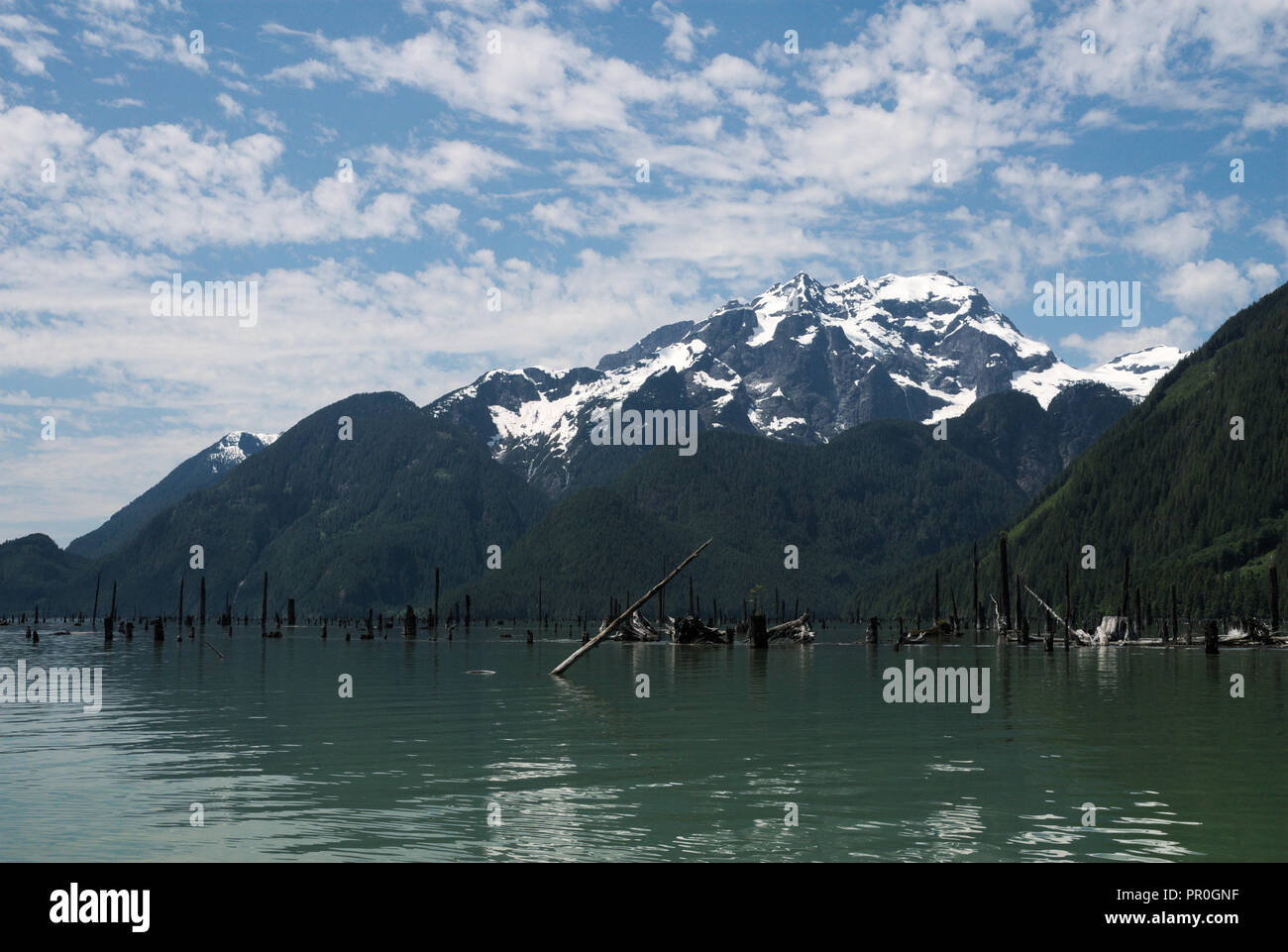 Reflections at Stave Lake in Mission, British Columbia, Canada Stock Photo