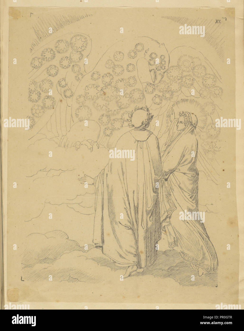 Canto XIX Illustrations to Dante's Paradiso, Nenci, Francesco, 1782-1850, Pencil on tracing paper, between ca. 1830 and ca. 1840 Stock Photo