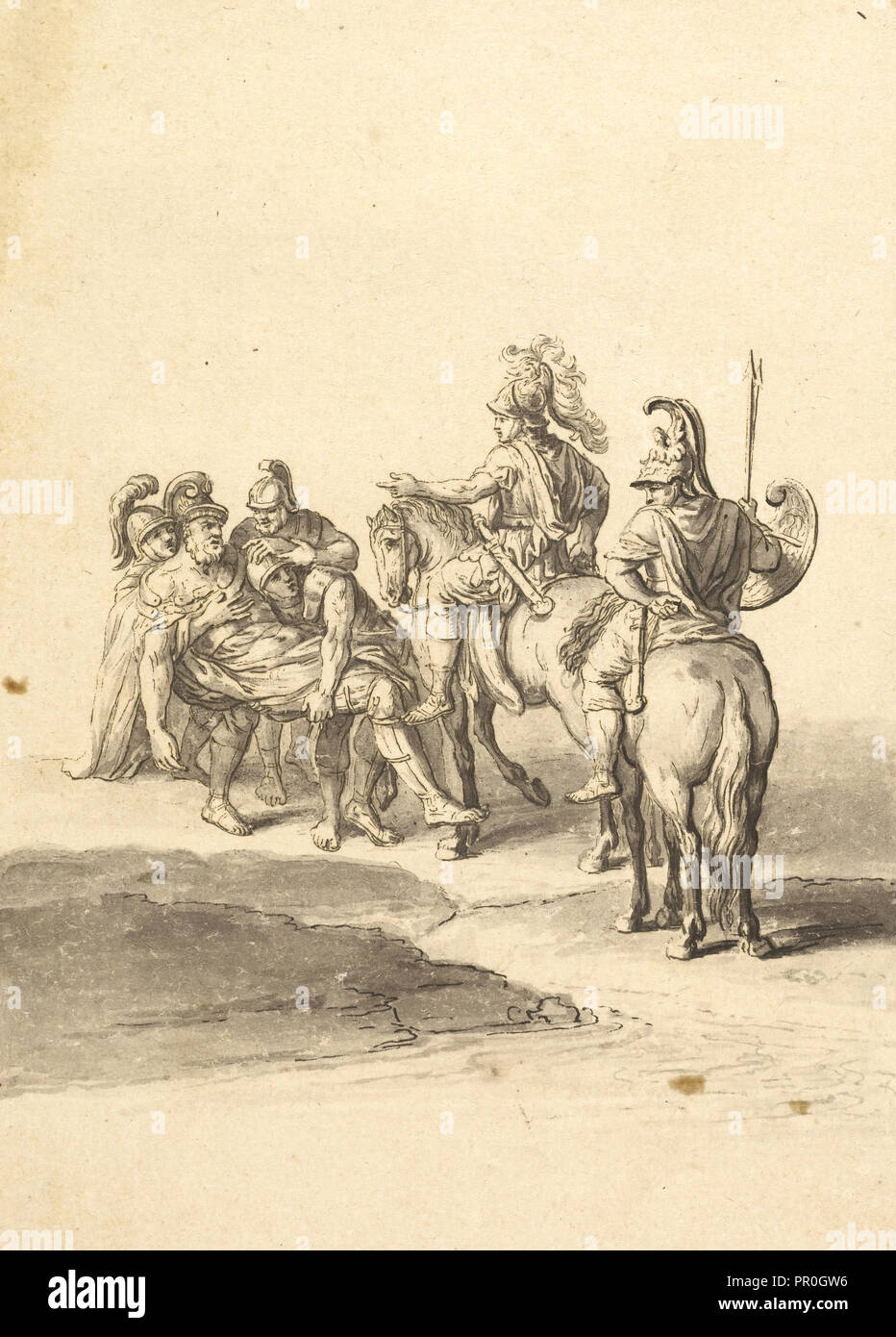 Groupe Alexandre et Porus, Drawings after the Battles of Alexander by Charles Le Brun, Le Brun, Charles, 1619-1690, Picart Stock Photo