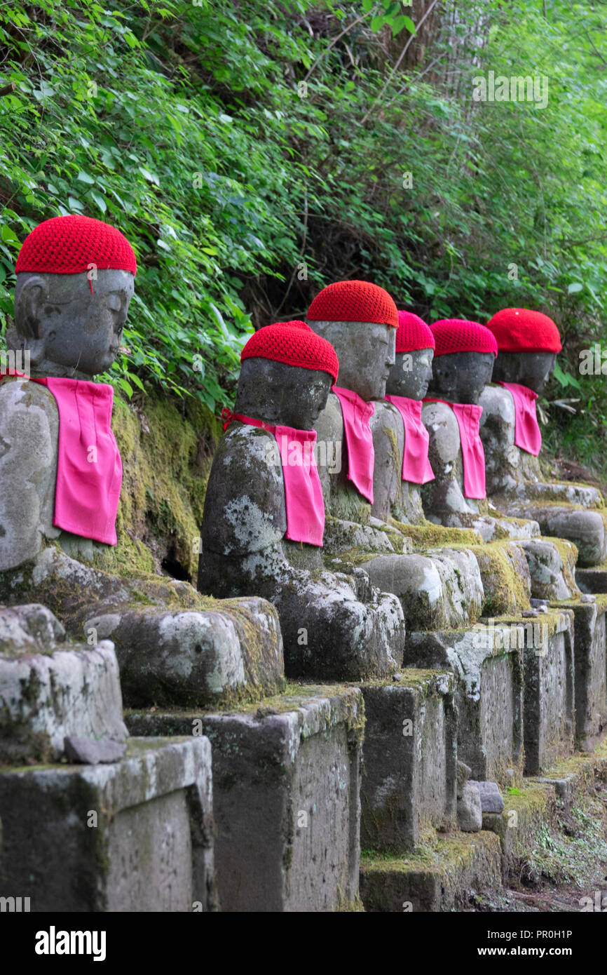 Jizo statues, Kanmangafuchi Abyss, Nikko, Japan, Asia Stock Photo Alamy