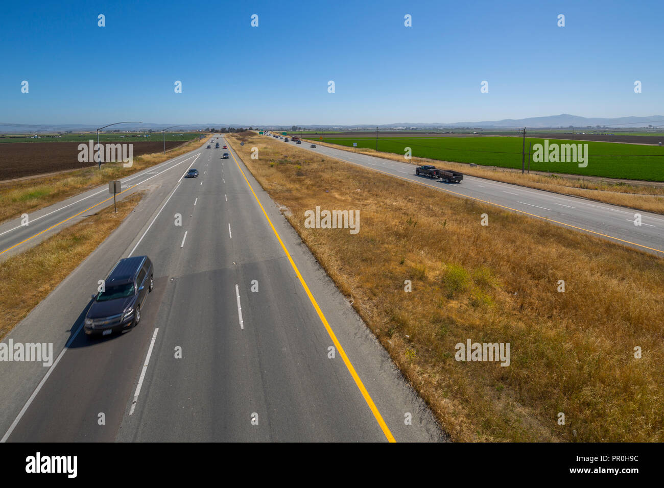 View of Highway 101, near Monterey, California, United States of America, North America Stock Photo