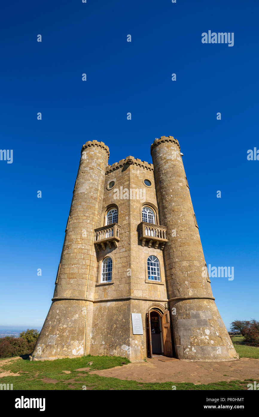 Broadway Tower on the summit of Broadway Hill, Cotswolds, England Stock Photo