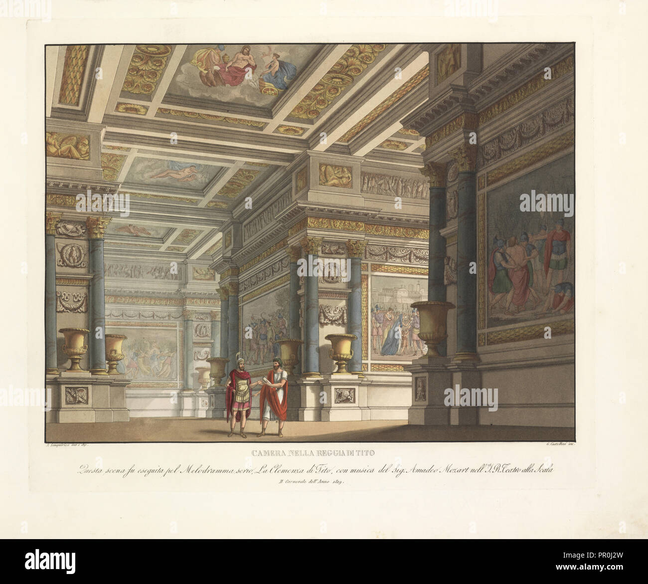 Camera nella reggia di Tito, Raccolta di varie decorazioni sceniche inventate ed eseguite per il R. Teatro alla Scala di Milano Stock Photo