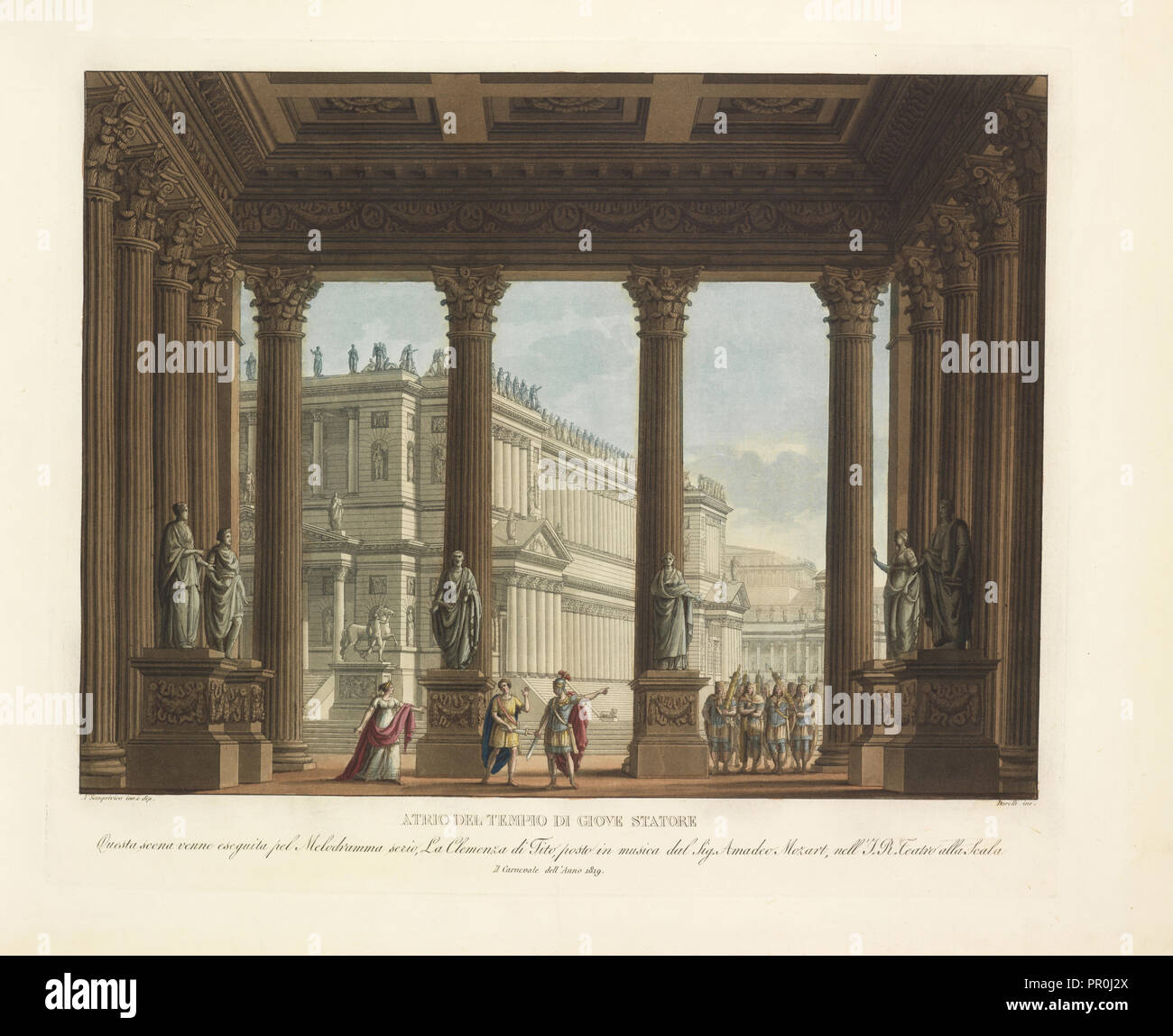 Atrio del tempio di Giove Stratore, Raccolta di varie decorazioni sceniche inventate ed eseguite per il R. Teatro alla Scala di Stock Photo