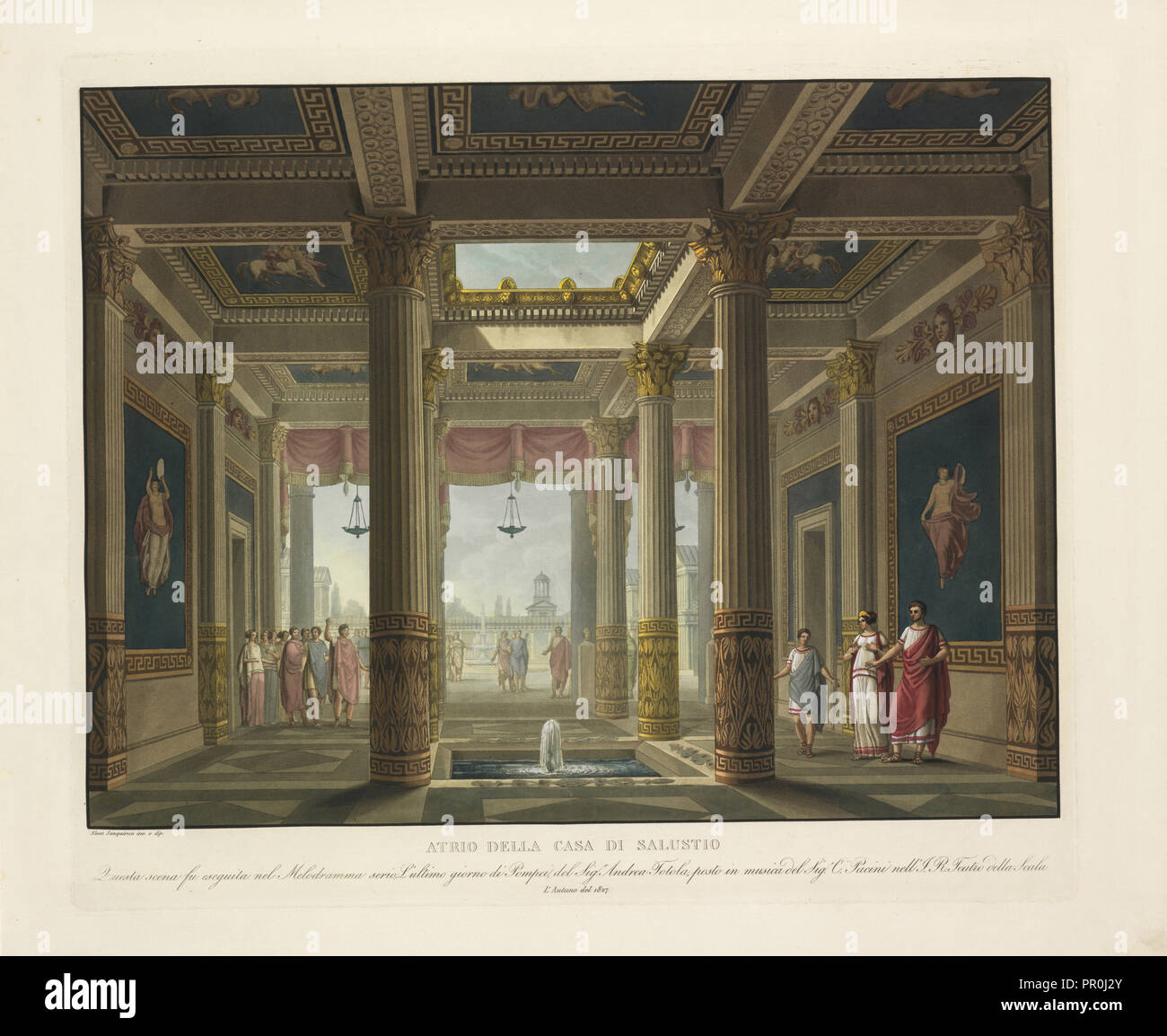 Atrio della casa di Salustio, Raccolta di varie decorazioni sceniche inventate ed eseguite per il R. Teatro alla Scala di Milano Stock Photo