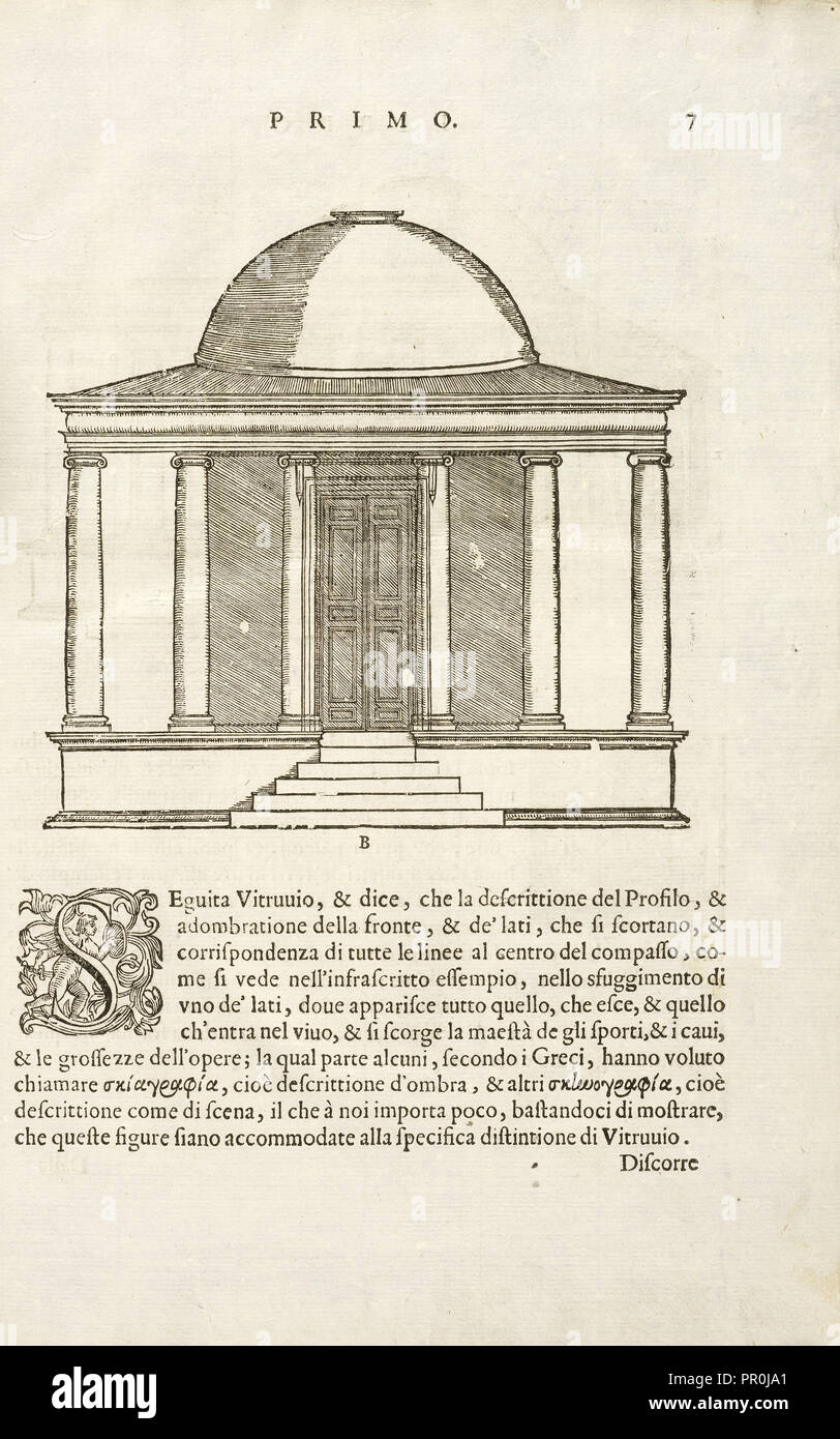 Rotonda, I dieci libri d'architettvra, Rusconi, Giovanni Antonio, 16th cent., Woodcut, 1660 Stock Photo