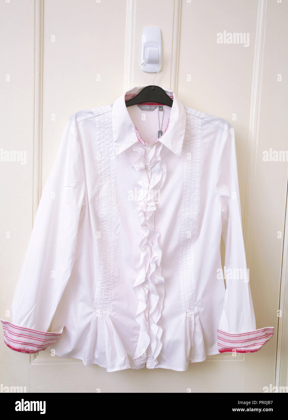 white shirt frill sleeves