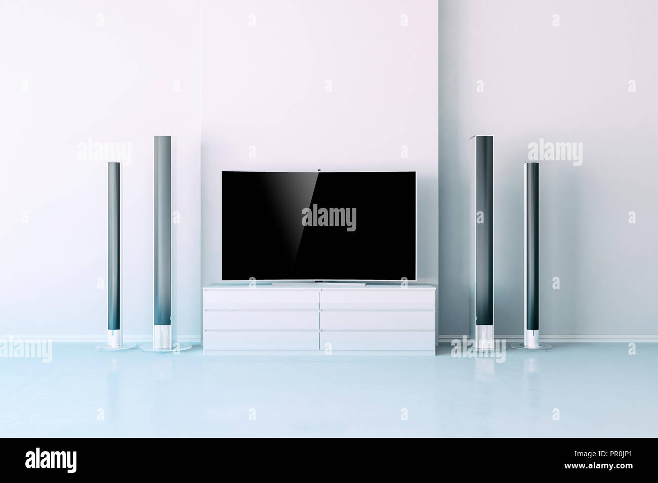 3d interior with multimedia media system setup Stock Photo - Alamy