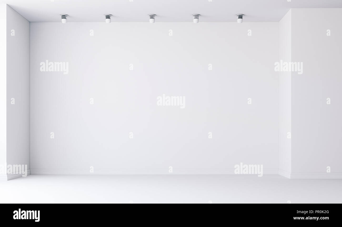 3d empty interior with white walls Stock Photo - Alamy