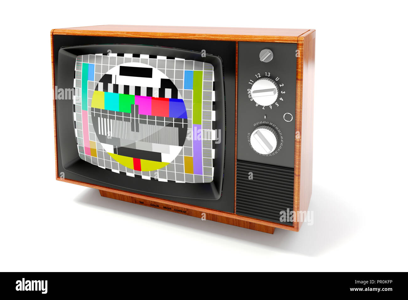 3d vintage tv on white background Stock Photo